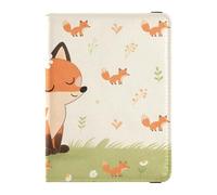 Leather Passport and Vaccine Card Holder Combo Passport Case Travel Documents Wallet Passport Cover with RFID Blocking for Men and Women Waterproof, Fox Field Adventure, One Size, Modern