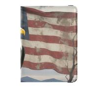 Leather Passport and Vaccine Card Holder Combo Passport Case Travel Documents Wallet Passport Cover with RFID Blocking for Men and Women Waterproof, bird Field Art, One Size, Modern