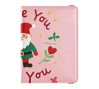 Leather Passport and Vaccine Card Holder Combo Passport Case Travel Documents Wallet Passport Cover with RFID Blocking for Men and Women Waterproof, I love your valentine cartoon dwarf, One Size