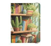 Leather Passport and Vaccine Card Holder Combo Passport Case Travel Documents Wallet Passport Cover with RFID Blocking for Travel Essential Waterproof, 2-Book Nook Art, One Size, Modern