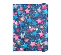 Leather Passport and Vaccine Card Holder Combo Passport Case Travel Documents Wallet Passport Cover with RFID Blocking for Men and Women Waterproof, 1-Sparkling Stars on Blue, One Size, Modern