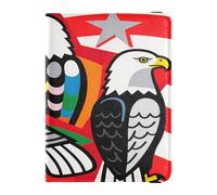 Leather Passport and Vaccine Card Holder Combo Passport Case Travel Documents Wallet Passport Cover with RFID Blocking for Travel Essential Waterproof, Flag Art, One Size, Modern