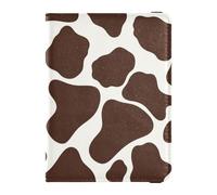 Leather Passport and Vaccine Card Holder Combo Passport Case Travel Documents Wallet Passport Holder Case for Women and Men Waterproof, Brown cow print, One Size, Modern