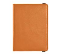 Leather Passport and Vaccine Card Holder Combo Passport Case Travel Documents Wallet Passport Holder Case for Women and Men Waterproof, Solid Orange Pattern, One Size, Modern