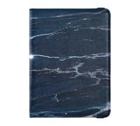Leather Passport and Vaccine Card Holder Combo Passport Case Travel Documents Wallet Passport Holder Case for Men and Women Waterproof, Fake Glitter Marble grain navy blue, One Size, Modern