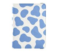 Leather Passport and Vaccine Card Holder Combo Passport Case Travel Documents Wallet Passport Holder Case for Women and Men Waterproof, Cow print blue, One Size, Modern