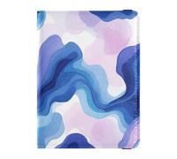 Leather Passport and Vaccine Card Holder Combo Passport Case Travel Documents Wallet Passport Holder Combo with Vaccine Card Slot for Men and Women Waterproof, Watercolor Purple, One Size, Modern