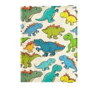 Leather Passport and Vaccine Card Holder Combo Passport Case Travel Documents Wallet Passport Holder Case for Women and Men Waterproof, Dinosaur Colorful Pattern, One Size, Modern