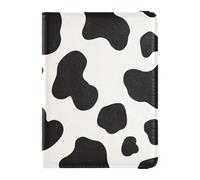 Leather Passport and Vaccine Card Holder Combo Passport Case Travel Documents Wallet Passport Holder Case for Women and Men Waterproof, Cow print black white, One Size, Modern