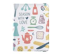Leather Passport and Vaccine Card Holder Combo Passport Case Travel Documents Wallet Passport Holder Case for Women and Men Waterproof, Kitchen Doodle, One Size, Modern