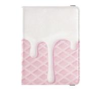 Leather Passport and Vaccine Card Holder Combo Passport Case Travel Documents Wallet Passport Holder Case for Women and Men Waterproof, Blush Waffle Drip Design, One Size, Modern