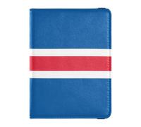 Leather Passport and Vaccine Card Holder Combo Travel Documents Organizer Protector Passport Cover Holder Wallet Case for Travel Essential Waterproof, Iceland Flag Pattern Decor Print, One Size