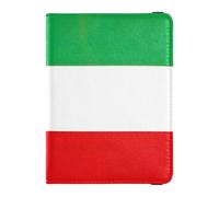 Leather Passport and Vaccine Card Holder Combo Travel Documents Organizer Protector Passport Cover Holder Wallet Case for Women and Men Waterproof, Italy Flag, One Size, Modern