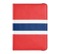 Leather Passport and Vaccine Card Holder Combo Travel Documents Organizer Protector Passport Cover Holder Wallet Case for Women and Men Waterproof, Norway National Flag Perfect Business Concepts, One