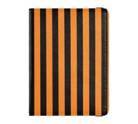 Leather Passport and Vaccine Card Holder Combo Travel Documents Organizer Protector Passport Holder Combo with Vaccine Card Slot for Women and Men Waterproof, Halloween orange black lines, One Size