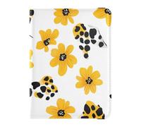 Leather Passport and Vaccine Card Holder Combo Travel Documents Organizer Protector Passport Holder Case for Travel Essential Waterproof, Leopard skin spot leaves flower, One Size, Modern