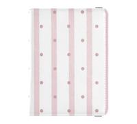 Leather Passport and Vaccine Card Holder Combo Travel Documents Organizer Protector Passport Holder Combo with Vaccine Card Slot for Women and Men Waterproof, Pink line spots, One Size, Modern