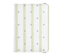 Leather Passport and Vaccine Card Holder Combo Travel Documents Organizer Protector Passport Holder Combo with Vaccine Card Slot for Women and Men Waterproof, green line spots, One Size, Modern