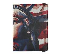 Leather Passport and Vaccine Card Holder Combo Travel Documents Organizer Protector Passport Holder for Women and Men Waterproof, Lady Liberty Presidents Day Art, One Size, Modern