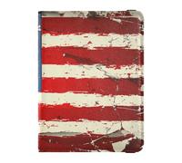 Leather Passport and Vaccine Card Holder Combo Travel Documents Organizer Protector Passport Holder for Women and Men Waterproof, Independence Day Flag Art, One Size, Modern