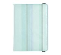 Leather Passport and Vaccine Card Holder Combo Travel Documents Organizer Protector Passport Holder Combo with Vaccine Card Slot for Women and Men Waterproof, blue-green stripes, One Size, Modern