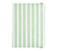 Leather Passport and Vaccine Card Holder Combo Travel Documents Organizer Protector Passport Holder Combo with Vaccine Card Slot for Women and Men Waterproof, green and white stripes, One Size, Modern