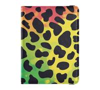 Leather Passport and Vaccine Card Holder Combo Travel Documents Organizer Protector Passport Holder Case for Travel Essential Waterproof, Fashion rainbow leopard print, One Size, Modern