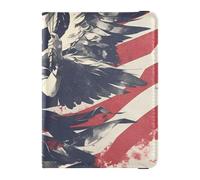 Leather Passport and Vaccine Card Holder Combo Travel Passport Wallet Passport Cover with RFID Blocking for Women and Men Waterproof, Sky Sovereign Flag Art Print, One Size, Modern