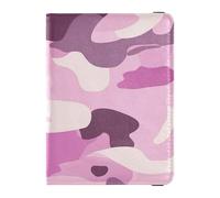 Leather Passport and Vaccine Card Holder Combo Travel Passport Wallet Passport Holder for Men and Women Waterproof, Blue Pink Camouflage, One Size, Modern