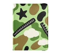 Leather Passport and Vaccine Card Holder Combo Travel Passport Wallet Passport Holder for Men and Women Waterproof, Camouflage Star Art, One Size, Modern
