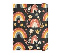 Leather Passport and Vaccine Card Holder Combo Travel Passport Wallet With Vaccination Card Slot Passport Holder Case for Women and Men Waterproof, Rainbow Flower Mushroom Design, One Size, Modern
