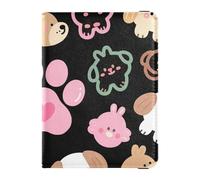 Leather Passport and Vaccine Card Holder Combo Travel Passport Wallet With Vaccination Card Slot Passport Holder Combo with Vaccine Card Slot for Men and Women Waterproof, Dog Paw Pattern Repeat, One