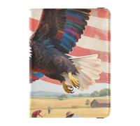 Leather Passport and Vaccine Card Holder Combo Travel Passport Wallet With Vaccination Card Slot Passport Holder for Women and Men Waterproof, Wheat Field Art, One Size, Modern