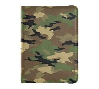 Leather Passport and Vaccine Card Wallet Combo Passport Case Travel Documents Wallet Passport Cover with RFID Blocking for Women and Men Waterproof, Camouflage Military Print, One Size, Modern