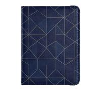 Leather Passport and Vaccine Card Wallet Combo Passport Case Travel Documents Wallet Passport Cover Holder Wallet Case for Women and Men Waterproof, Geometric Dark Pattern, One Size, Modern