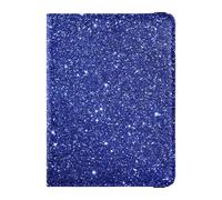 Leather Passport and Vaccine Card Wallet Combo Travel Documents Organizer Protector Passport Cover Holder Wallet Case for Men and Women Waterproof, Blue Glitter Sparkle Pattern, One Size, Modern
