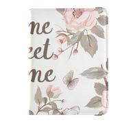 Leather Passport and Vaccine Card Wallet Combo Travel Documents Organizer Protector Passport Cover Holder Wallet Case for Men and Women Waterproof, Home Sweet Home william morris style flower bird
