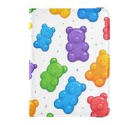 Leather Passport and Vaccine Card Wallet Combo Travel Documents Organizer Protector Passport Holder Case for Men and Women Waterproof, Colorful Gummy Bears Jelly Sweets, One Size, Modern
