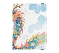 Leather Passport and Vaccine Card Wallet Combo Travel Documents Organizer Protector Passport Holder Combo with Vaccine Card Slot for Travel Essential Waterproof, dragon Fantasy, One Size, Modern
