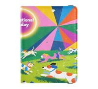 Leather Passport and Vaccine Card Wallet Combo Travel Documents Organizer Protector Passport Holder Combo with Vaccine Card Slot for Travel Essential Waterproof, colorful happy dogs, One Size, Modern