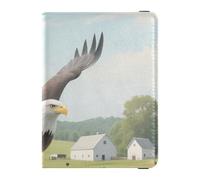 Leather Passport and Vaccine Card Wallet Combo Travel Documents Organizer Protector Passport Holder Combo with Vaccine Card Slot for Travel Essential Waterproof, Field Art, One Size, Modern