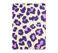 Leather Passport and Vaccine Card Wallet Combo Travel Documents Organizer Protector Passport Holder Combo with Vaccine Card Slot for Travel Essential Waterproof, Leopard Purple Pattern, One Size