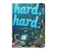 Leather Passport and Vaccine Card Wallet Combo Travel Documents Organizer Protector Passport Holder for Women and Men Waterproof, work hard play hard animal, One Size, Modern