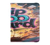Leather Passport and Vaccine Card Wallet Combo Travel Documents Organizer Protector Passport Holder for Women and Men Waterproof, drip too hard wildstyle graffiti style, One Size, Modern