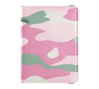 Leather Passport and Vaccine Card Wallet Combo Travel Documents Organizer Protector Passport Holder for Travel Essential Waterproof, Camouflage Mint Green, One Size, Modern