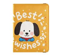 Leather Passport and Vaccine Card Wallet Combo Travel Documents Organizer Protector Passport Holder for Women and Men Waterproof, wishes Caton lovely white dog, One Size, Modern