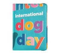 Leather Passport and Vaccine Card Wallet Combo Travel Documents Organizer Protector Passport Holder Combo with Vaccine Card Slot for Travel Essential Waterproof, cute dog colorful, One Size, Modern