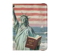 Leather Passport and Vaccine Card Wallet Combo Travel Passport Wallet Passport Holder Case for Men and Women Waterproof, Liberty by the Seashore, One Size, Modern