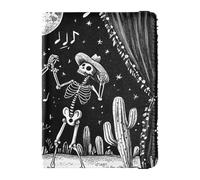 Leather Passport and Vaccine Card Wallet Combo Travel Passport Wallet Passport Holder Case for Travel Essential Waterproof, Dancing Skeletons Under Moonlight, One Size, Modern