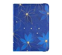 Leather Passport and Vaccine Card Wallet Combo Travel Passport Wallet Passport Holder Combo with Vaccine Card Slot for Men and Women Waterproof, Flower Blue Gold PatternODE4UktwYThqVWF5T0cz, One Size